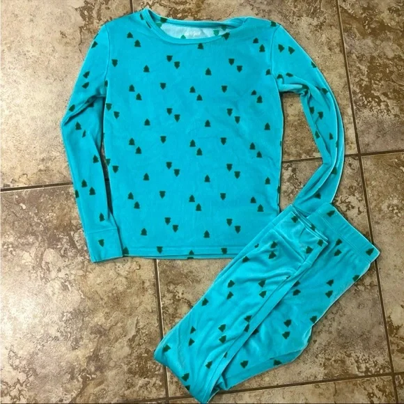 Cat & Jack Blue Fuzzy Pajamas - Picture 1 of 4